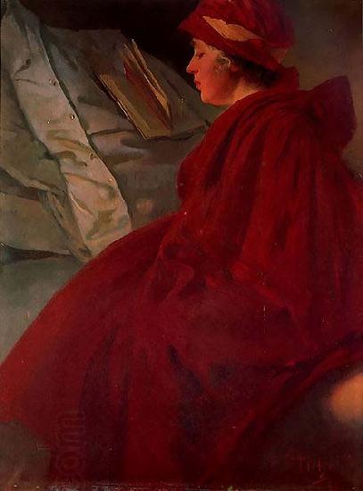 Alfons Mucha The Red Cape oil painting picture